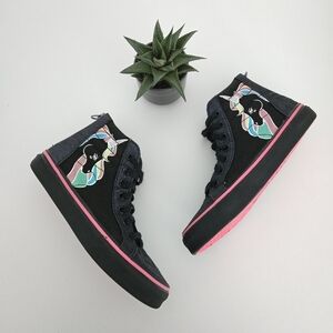 Vans Youth SK8-Hi Zip Unicorn Black Glitter Shoes size 2.5